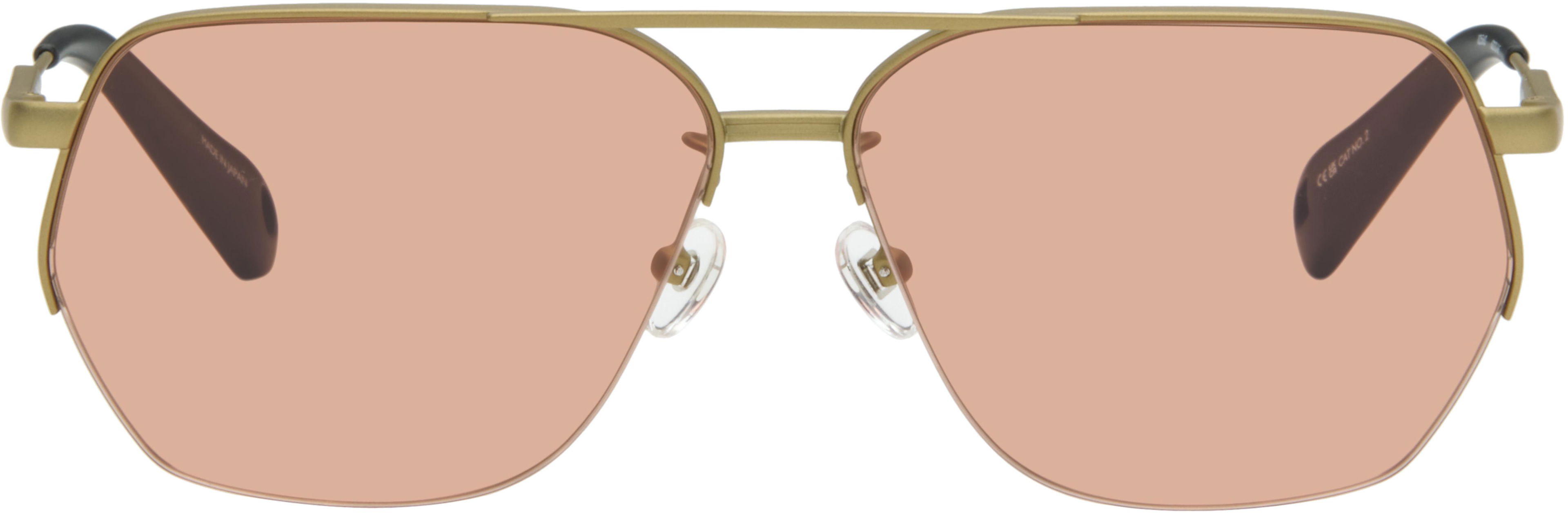 Gold La Croisière 'The Aviador' Sunglasses by JACQUEMUS