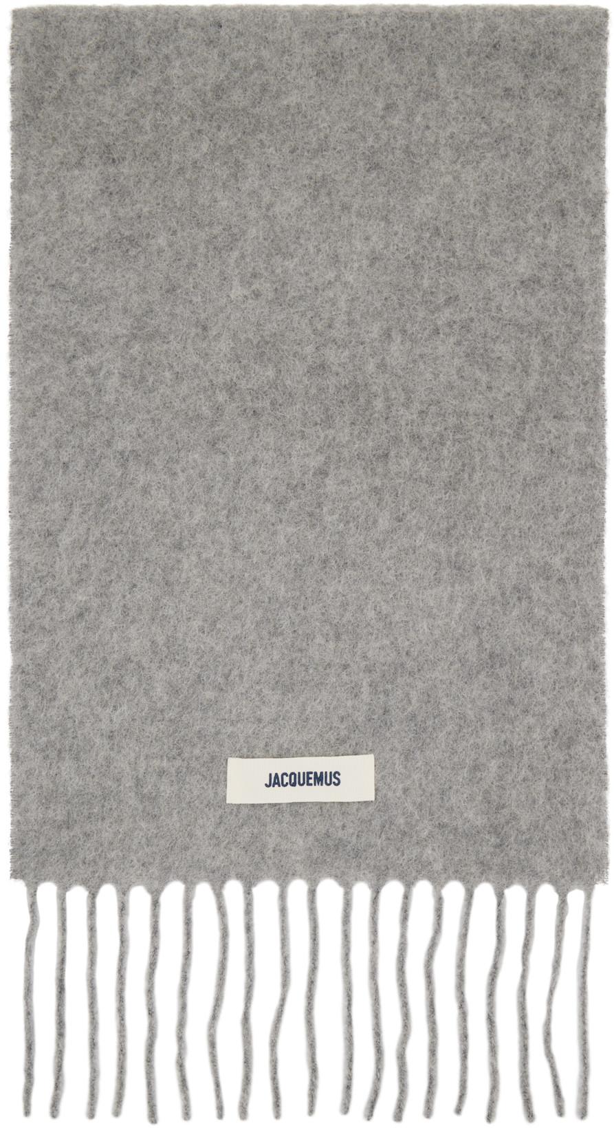 Gray 'The Carro' Scarf by JACQUEMUS