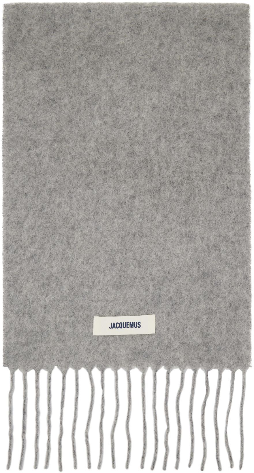 Gray 'The Carro' Scarf by JACQUEMUS