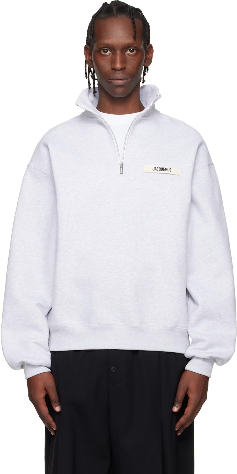 Gray 'The Gros Grain zipped-rollneck' Sweatshirt by JACQUEMUS