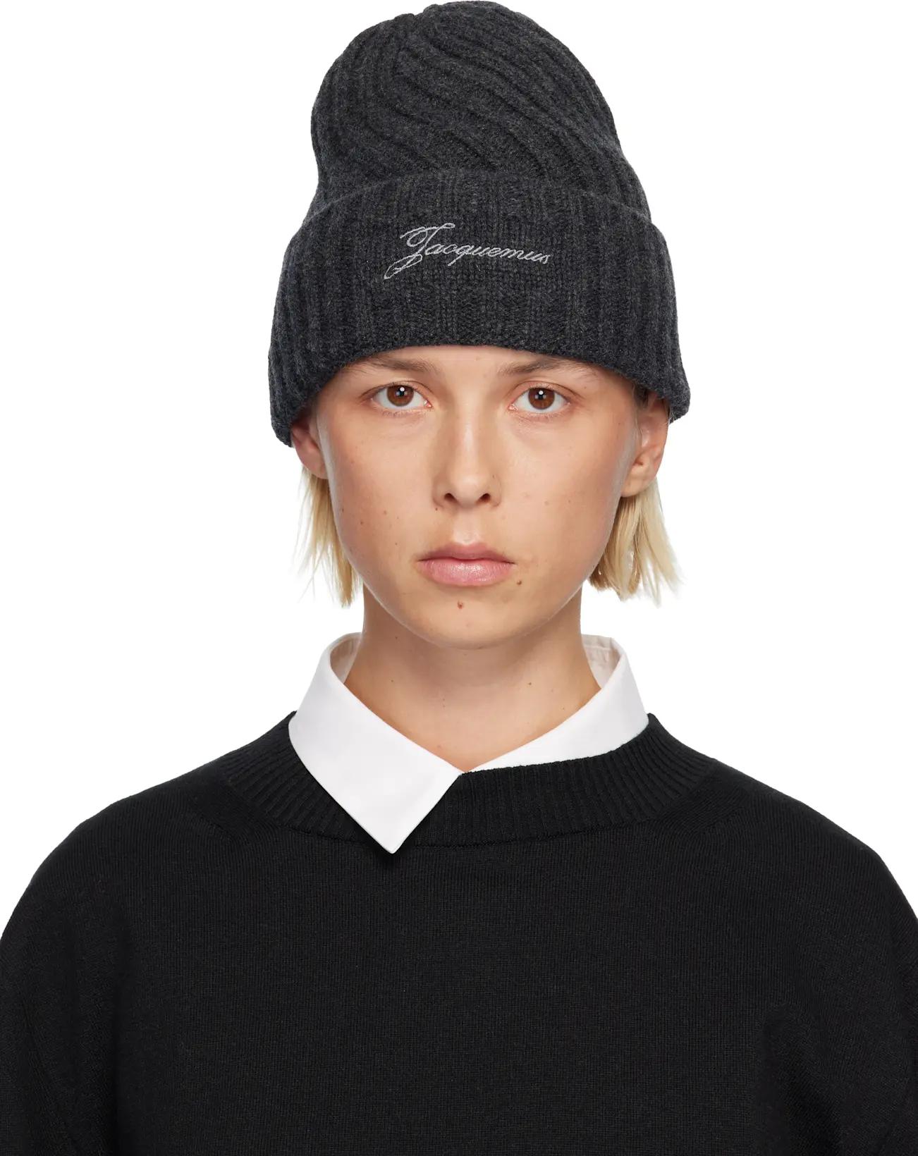 Gray 'The Tourni' Beanie by JACQUEMUS