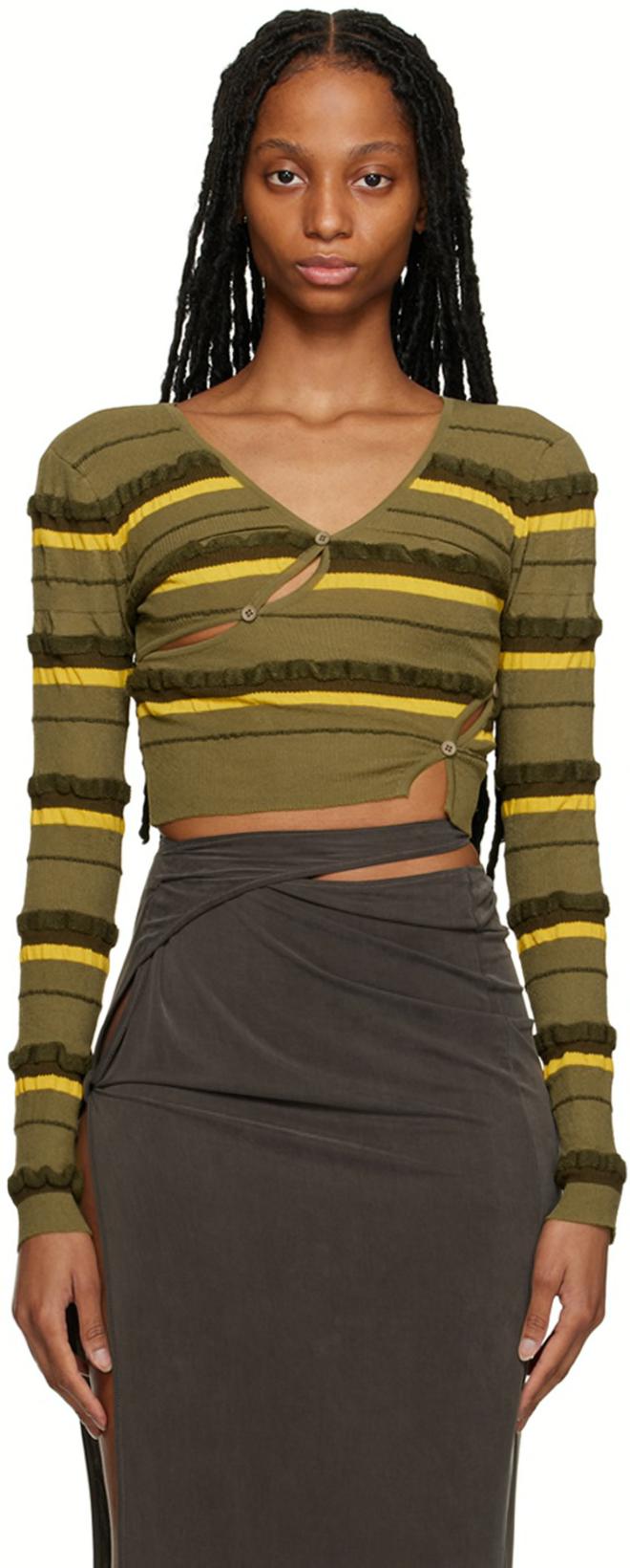 Green Le Raphia 'Le Cardigan Tordu' Cardigan by JACQUEMUS
