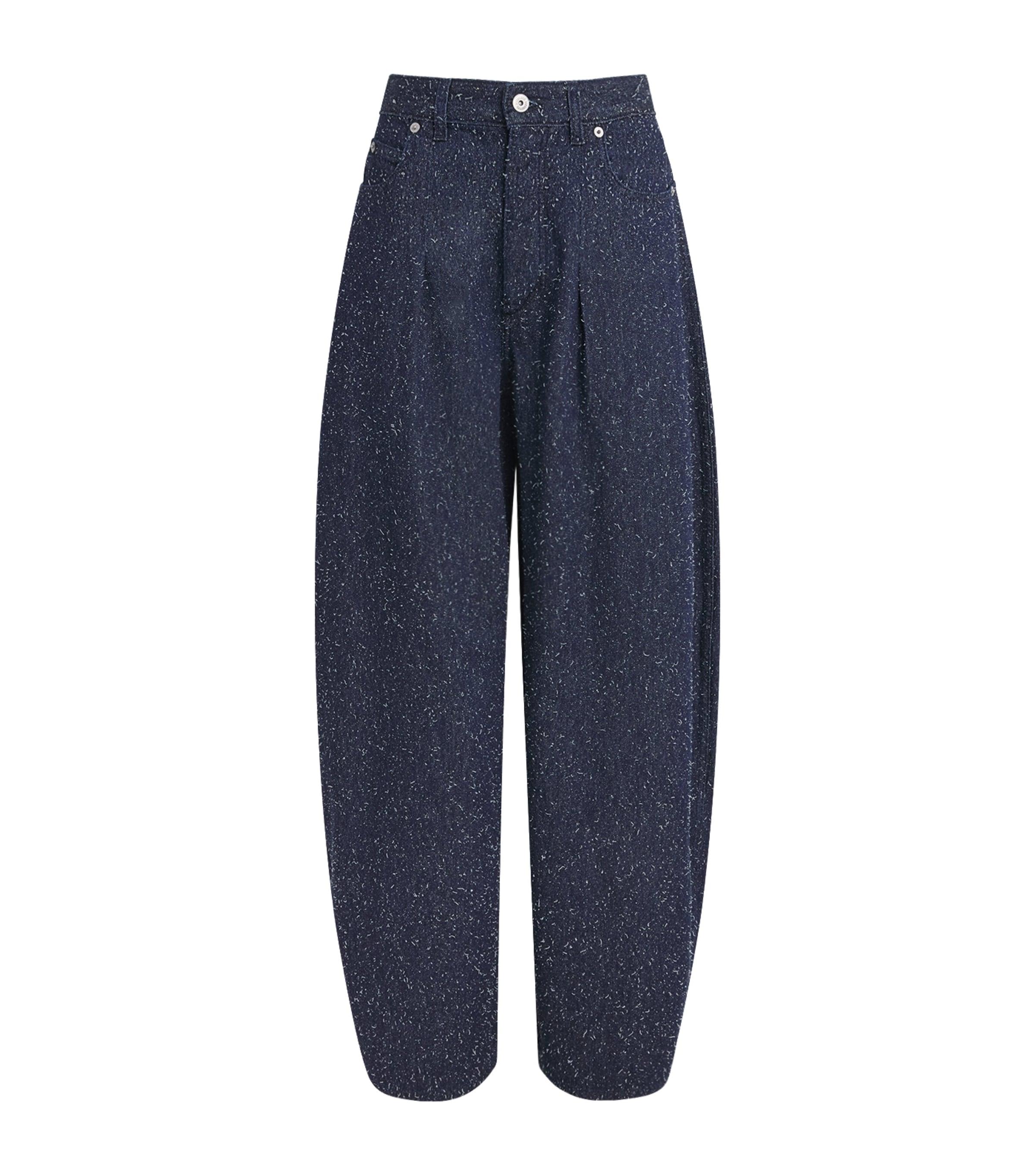 Jacquemus Embroidered Ovalo de-Nîmes Barrel-Leg Jeans by JACQUEMUS