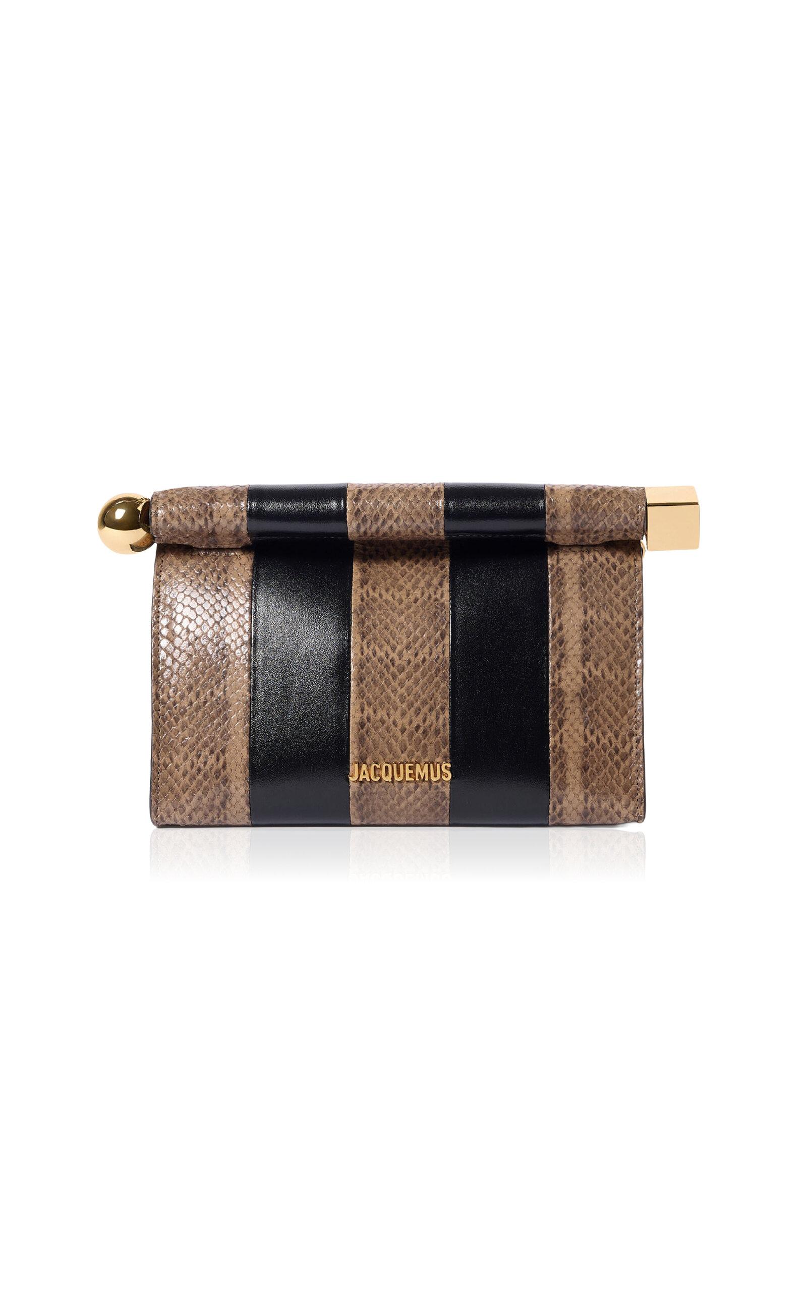 Jacquemus Le Sac Rond Carré Mixed-Leather Clutch - Moda Operandi by JACQUEMUS