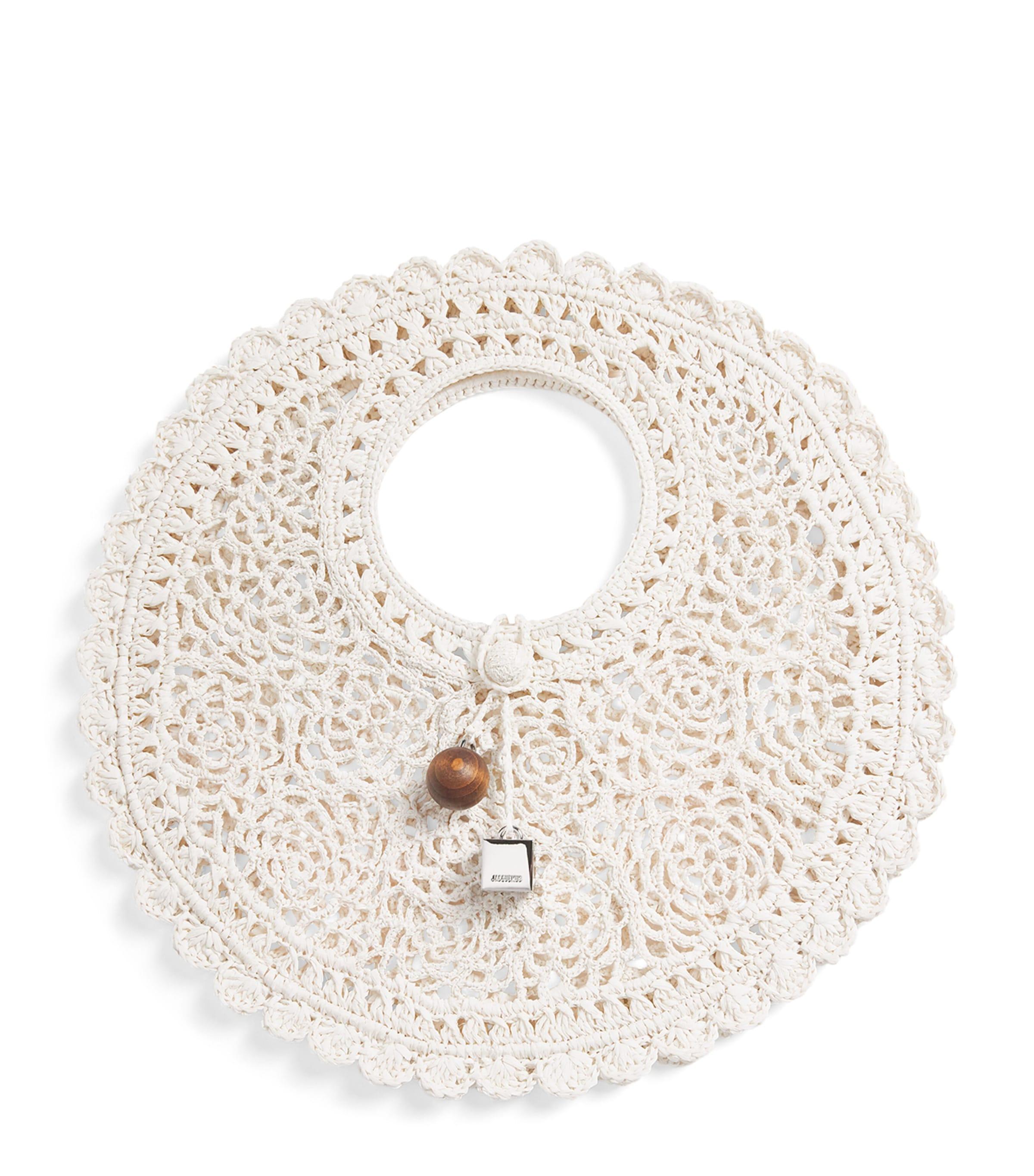 Jacquemus Raffia Lace Spiaggia Top-Handle Bag by JACQUEMUS
