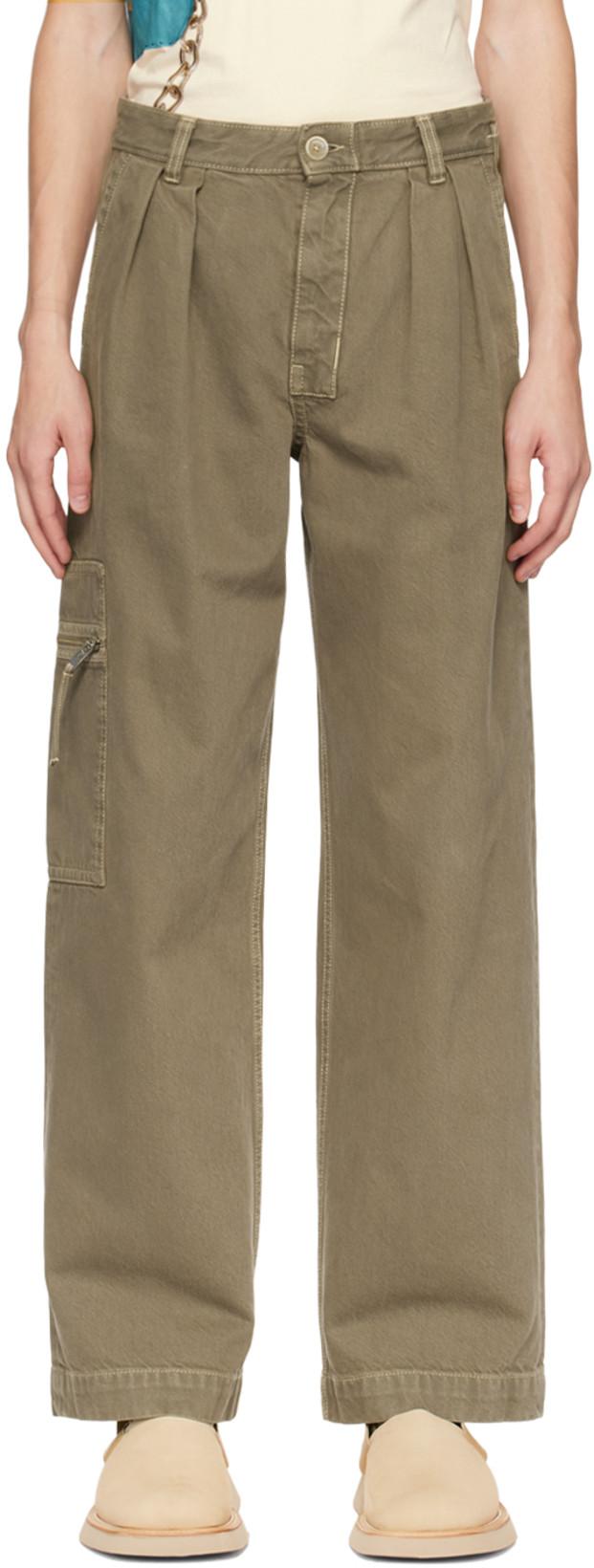 Khaki Le Papier 'Le De Nîmes Bicou' Jeans by JACQUEMUS