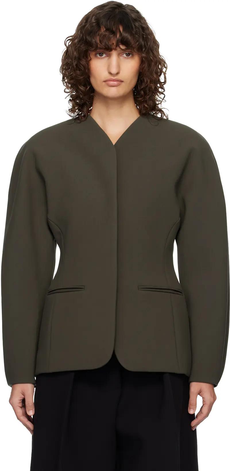 Khaki 'The Ovalo' Blazer by JACQUEMUS