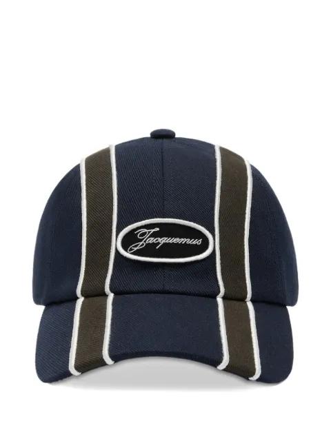 La Casquette Aero striped logo-patch cap by JACQUEMUS