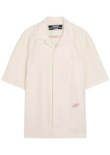 La Chemise Romarin logo-embroidered cotton-blend shirt by JACQUEMUS