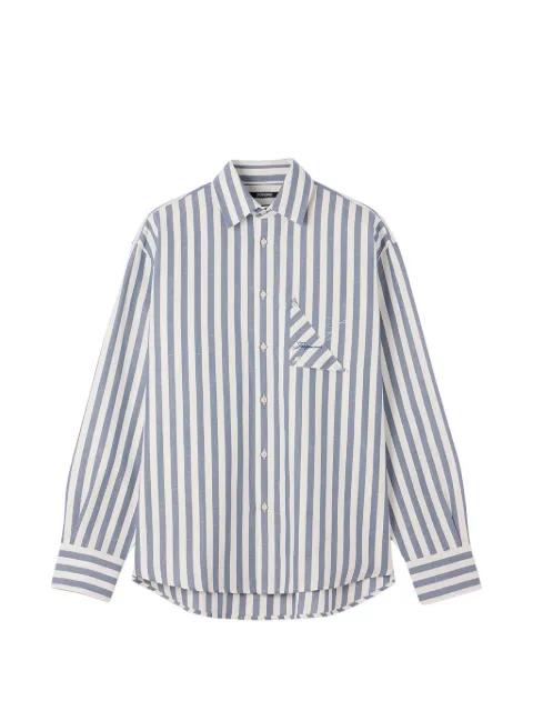 La Chemise Voilier vertical-stripe logo-embroidered shirt by JACQUEMUS