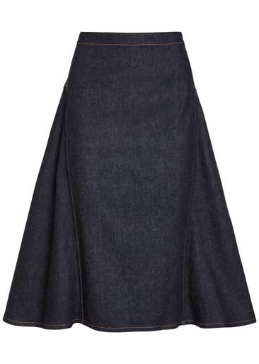 La Jupe de-Nîmes Lavoir denim midi skirt by JACQUEMUS