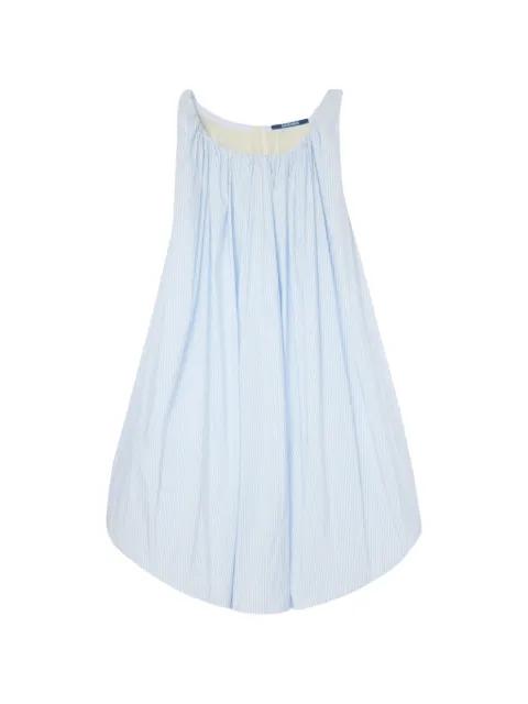 Lavande striped balloon midi dress by JACQUEMUS