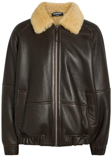 Le Bombardier leather bomber jacket by JACQUEMUS