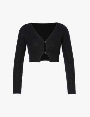 Le Cardigan Alzou cropped mohair wool-blend knitted cardigan by JACQUEMUS