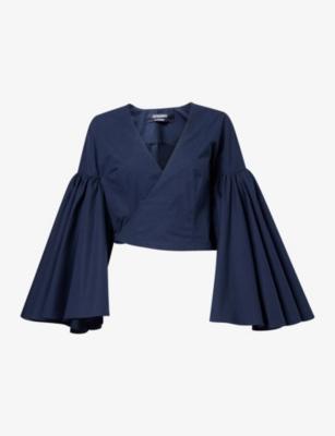 Le Paysan Long-Sleeve Cotton Wrap Top by JACQUEMUS