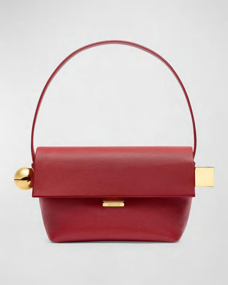 Le Rond Carre Leather Shoulder Bag by JACQUEMUS