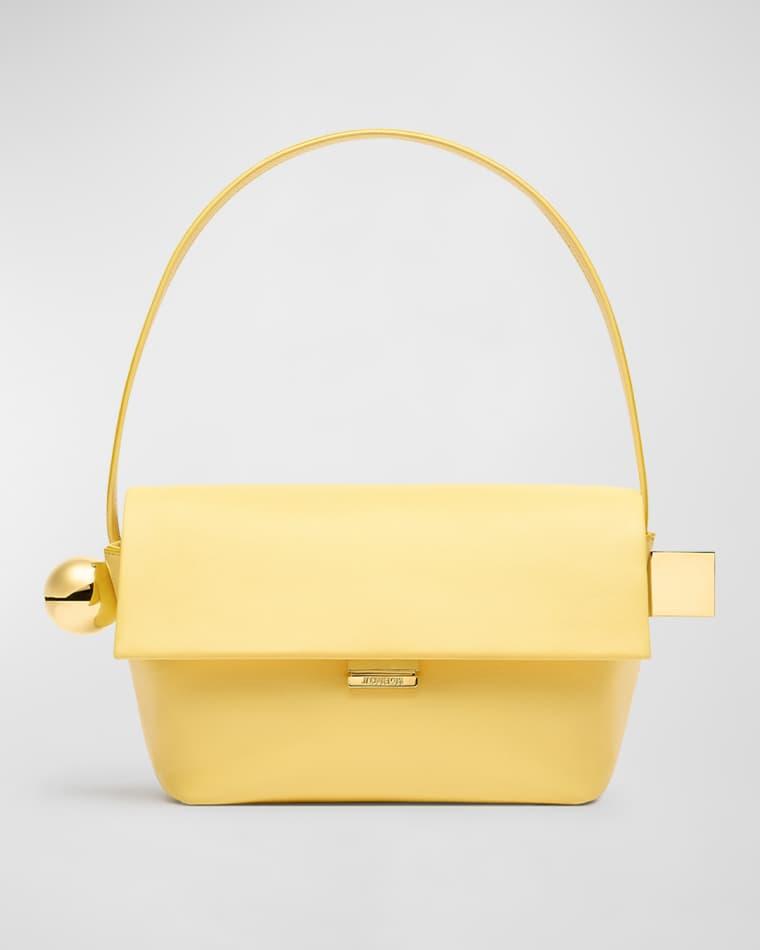 Le Rond Carre Leather Shoulder Bag by JACQUEMUS