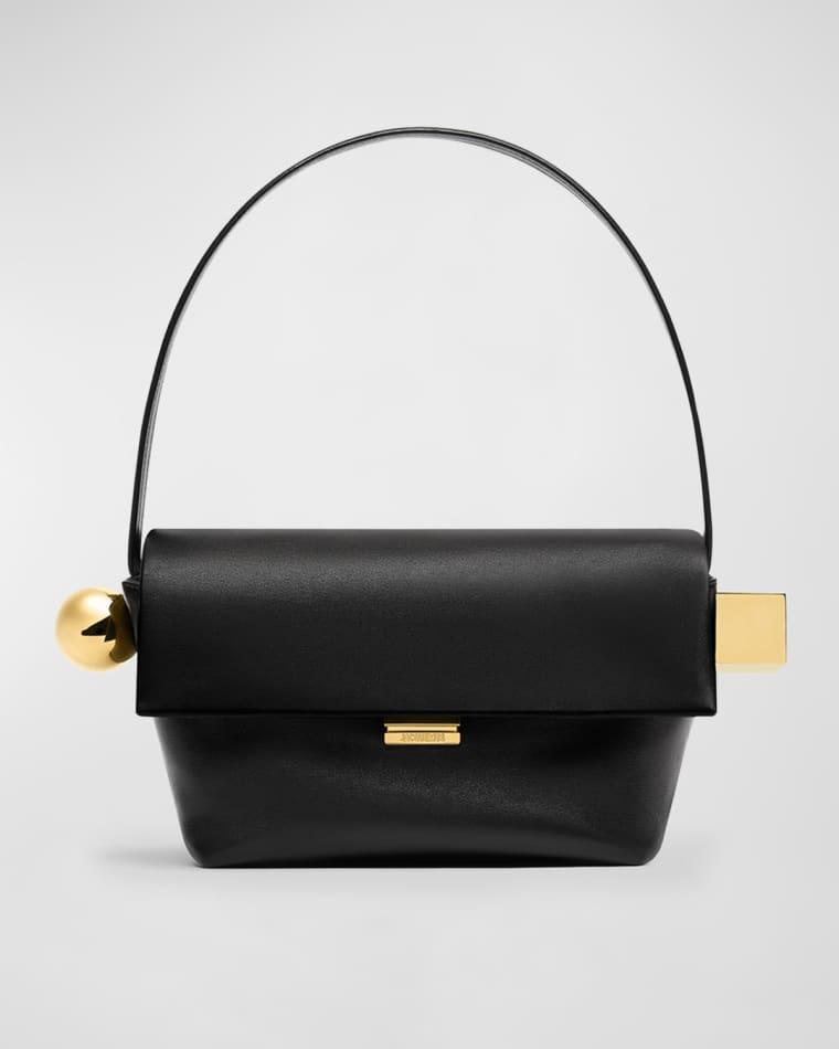 Le Rond Carre Leather Shoulder Bag by JACQUEMUS