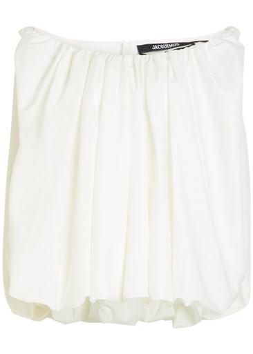 Le Top Lavande draped cotton-blend poplin top by JACQUEMUS