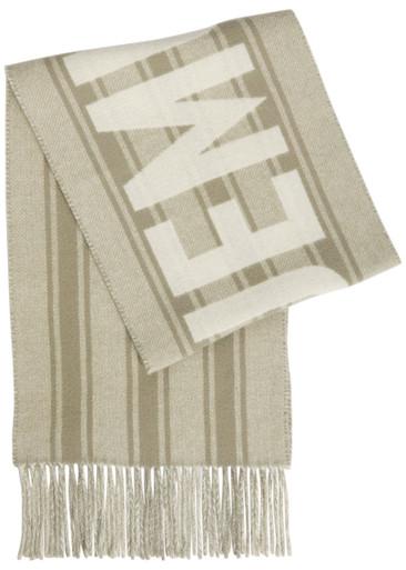 L'echarpe logo fringed wool scarf by JACQUEMUS