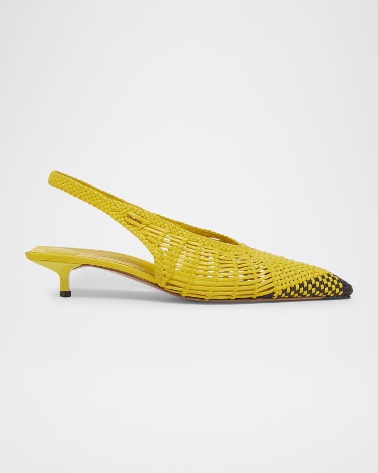 Les Cubisto Woven Leather Slingback Pumps by JACQUEMUS