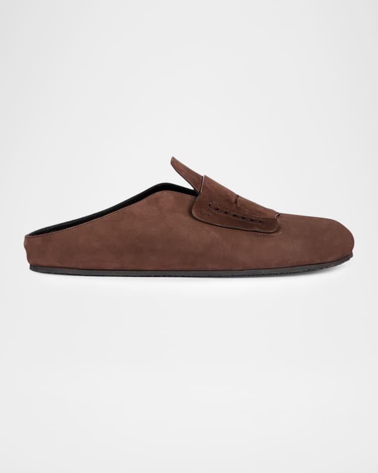 Men's Les Moccasin Suede Mules by JACQUEMUS