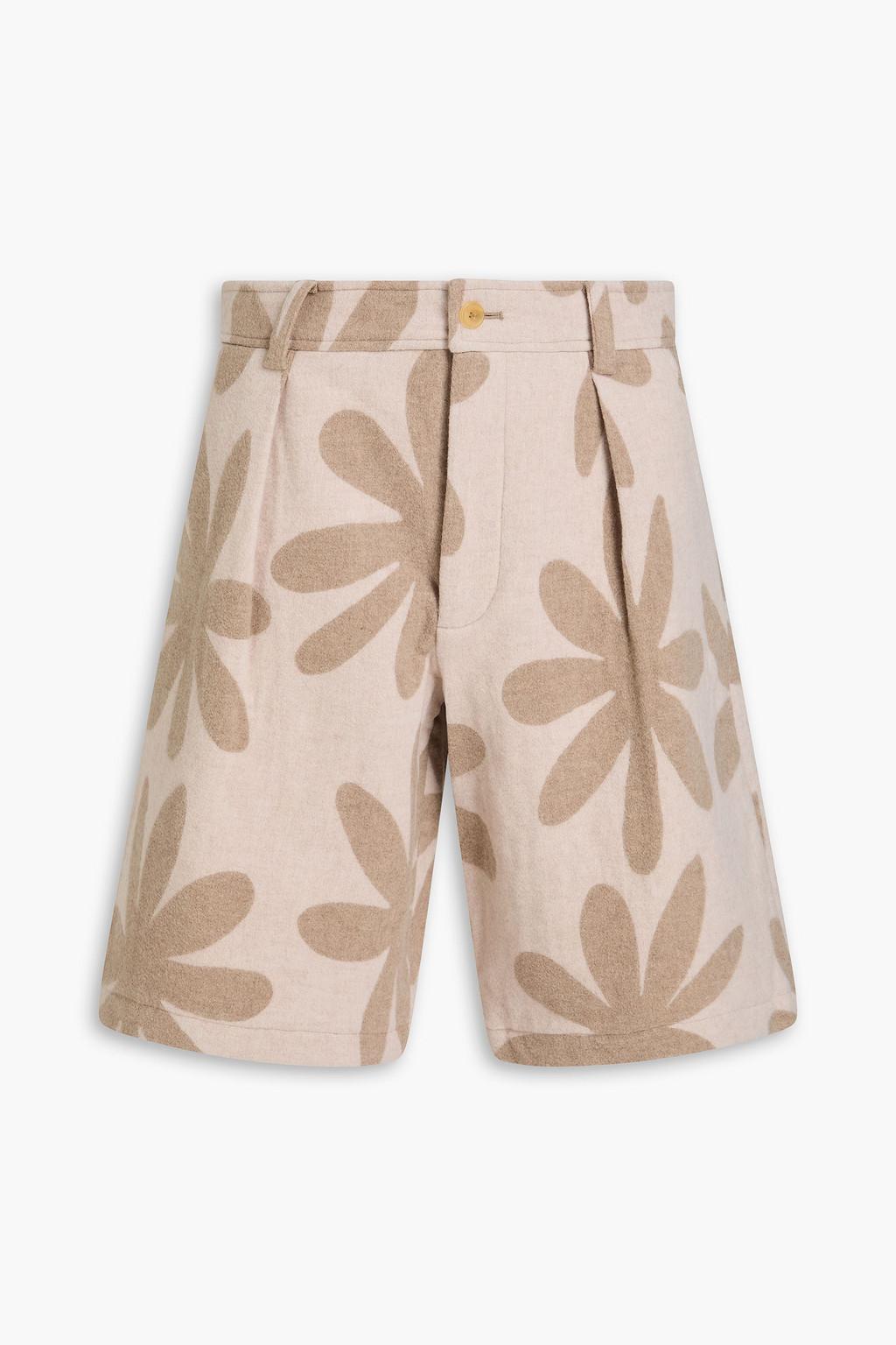 Montagne printed wool-blend flannel shorts by JACQUEMUS