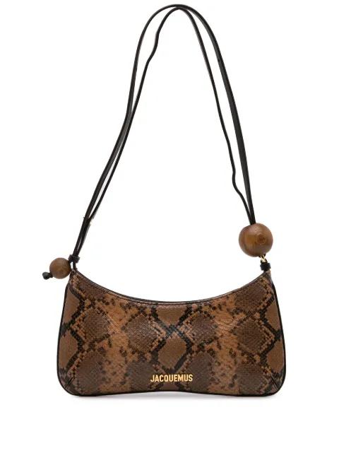 2023-2024 Python Embossed Le Bisou Perle shoulder bag by JACQUEMUS PRE-OWNED