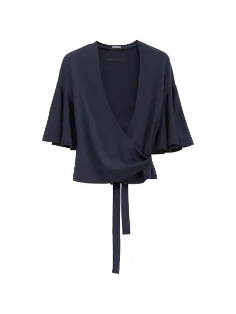 Paysan wrap flared-sleeve top by JACQUEMUS