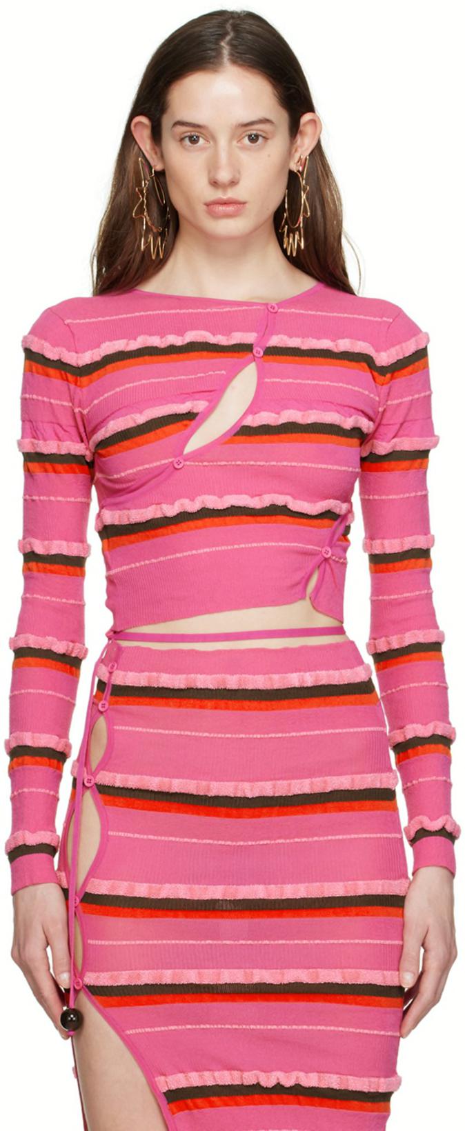 Pink 'Le Cardigan Tordu' Cardigan by JACQUEMUS