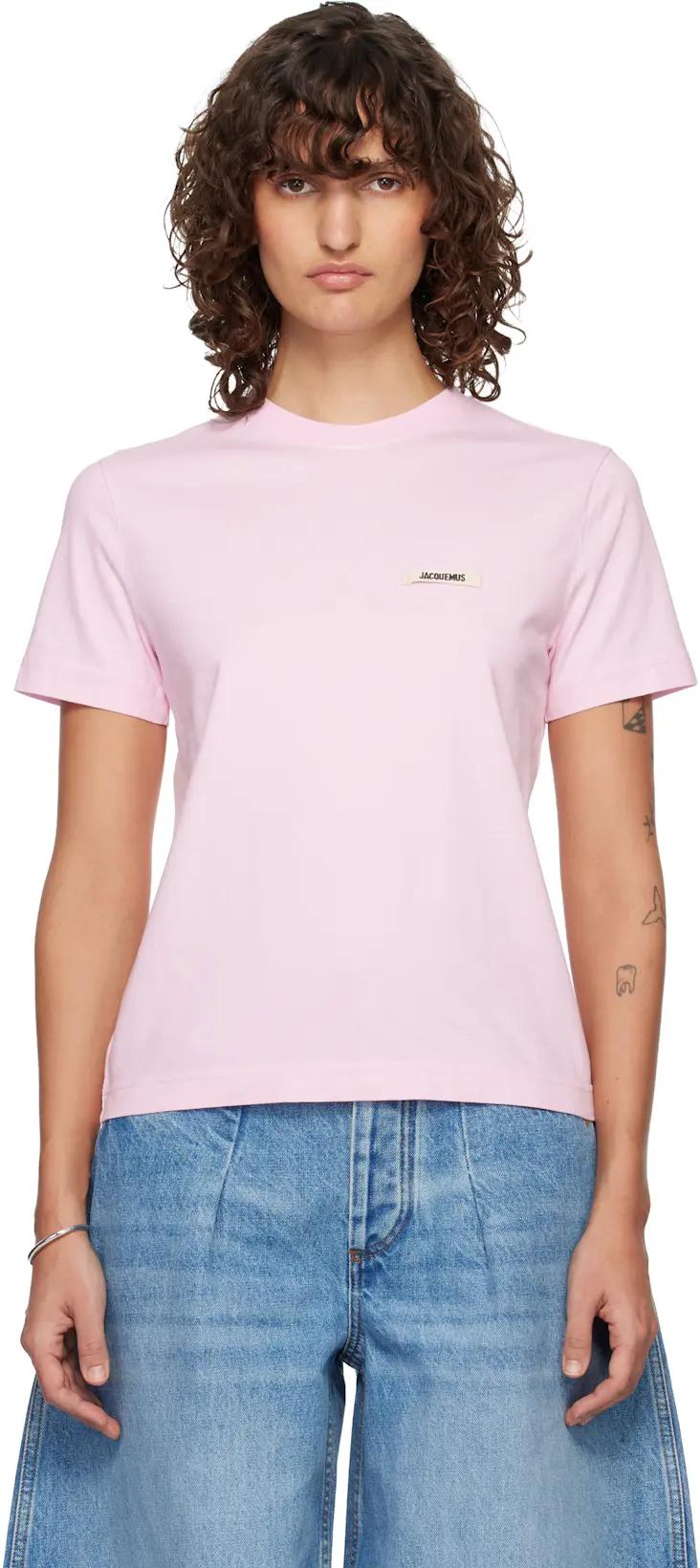 Pink 'The Gros Grain short-sleeve' T-shirt by JACQUEMUS