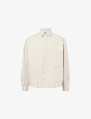 Simon Embroidered-Logo Denim Shirt by JACQUEMUS