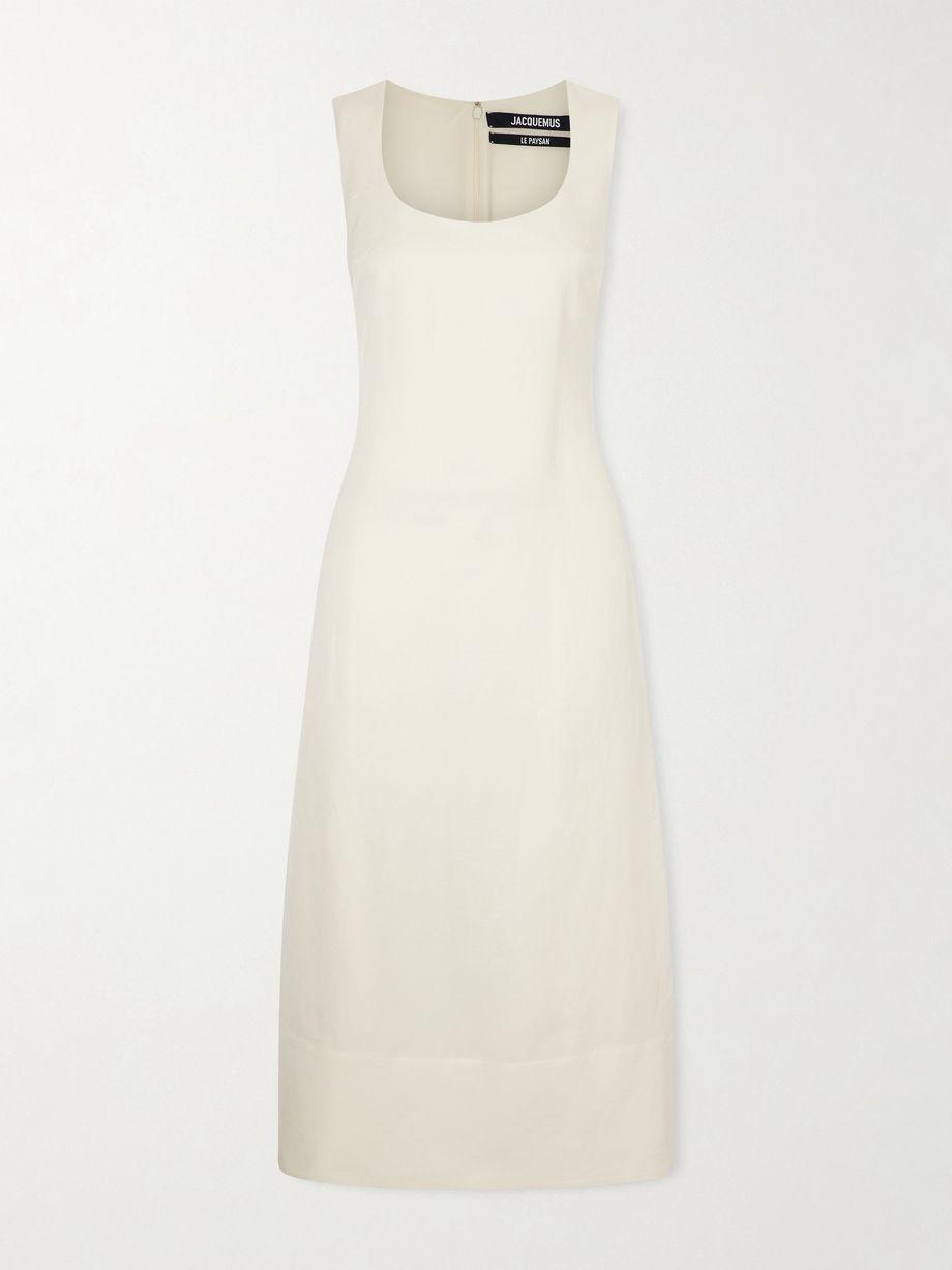 Tablier linen-blend midi dress by JACQUEMUS