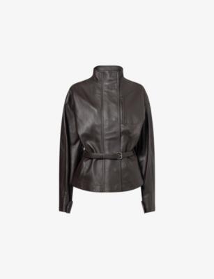 The Ciro Belted Leather Blouson Jacket by JACQUEMUS