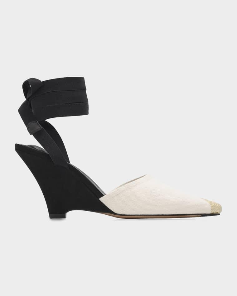The High Espadrilles Colorblocked Wedge Mules by JACQUEMUS