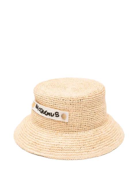 The Plage logo-patch raffia hat by JACQUEMUS
