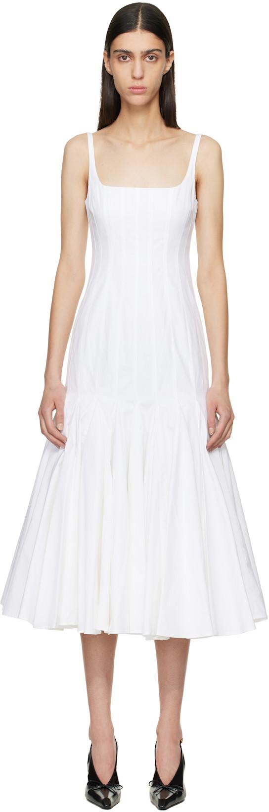 White Le Paysan 'The Agave' Midi Dress by JACQUEMUS