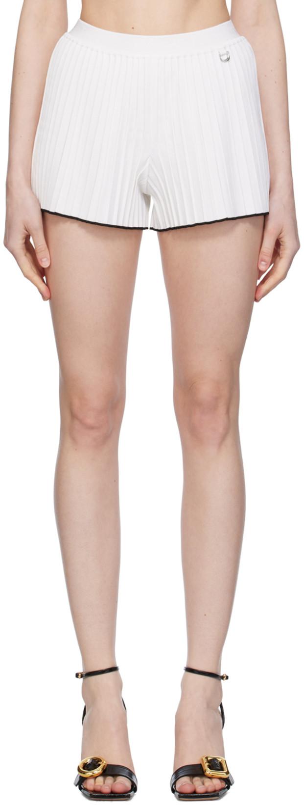White Les Sculptures 'Le short maille plissé' Shorts by JACQUEMUS