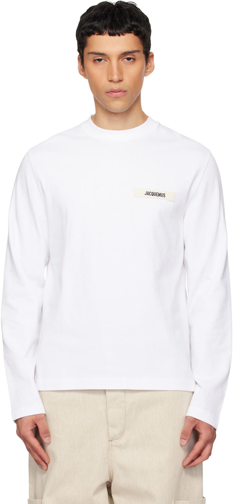 White 'The Gros Grain long-sleeve' T-shirt by JACQUEMUS