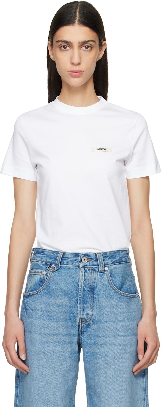 White 'The Gros Grain short-sleeve' T-shirt by JACQUEMUS