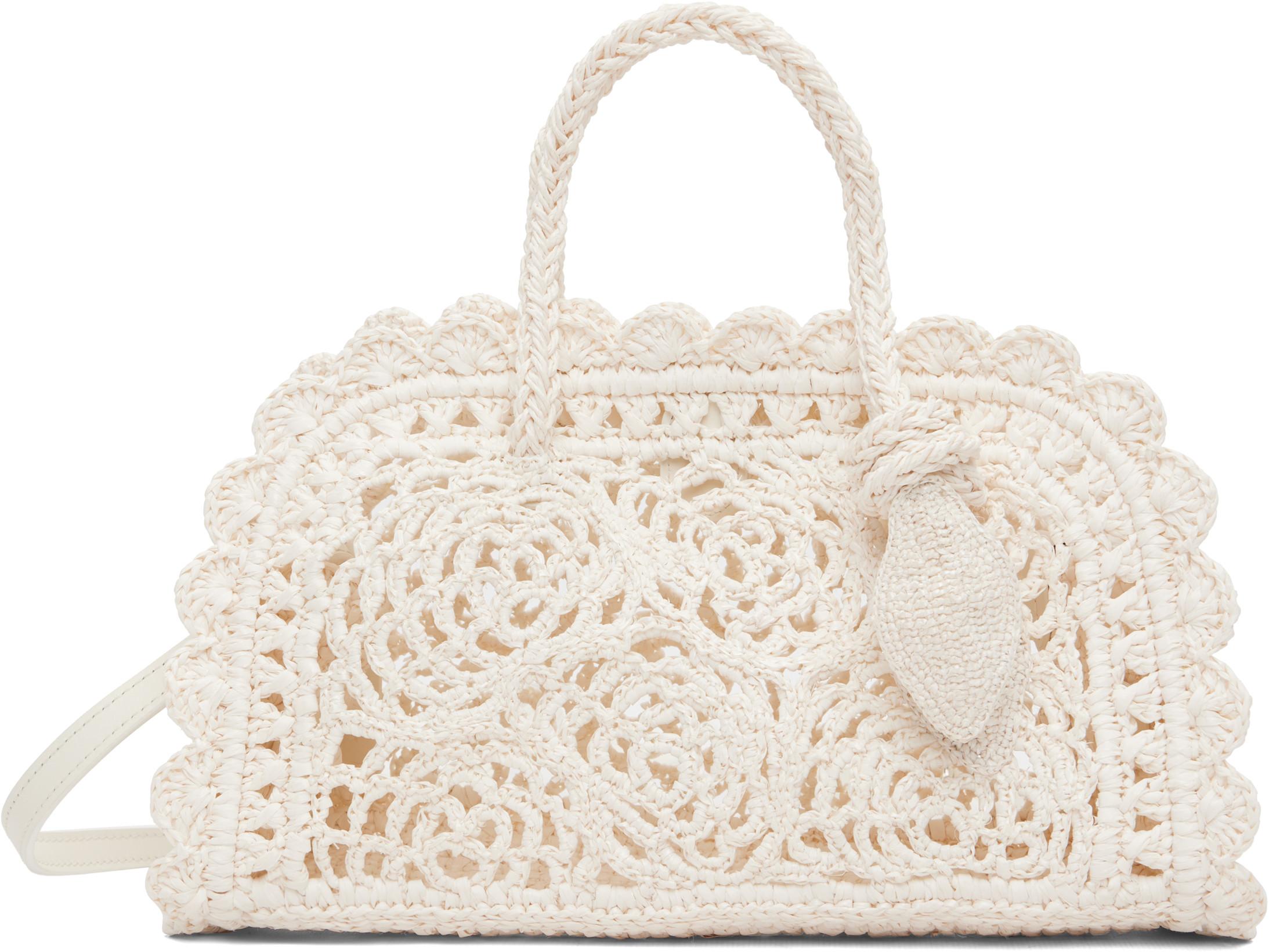 White 'The small Turismo Crochet' Bag by JACQUEMUS