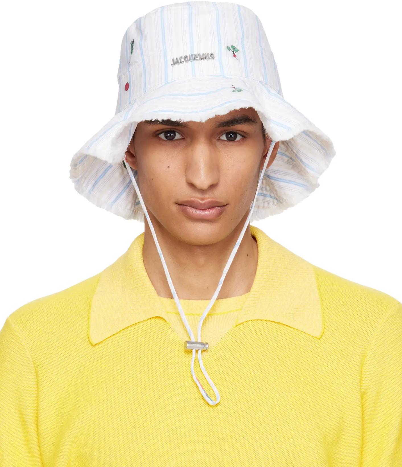White & Blue 'The Artichaut' Bucket Hat by JACQUEMUS