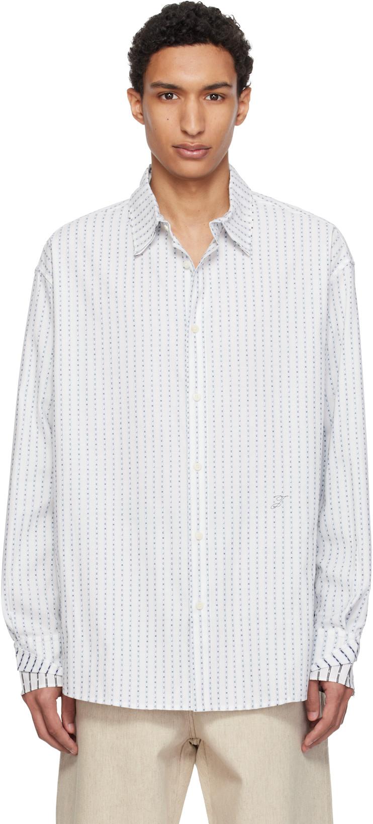 White & Blue 'The Letro' Shirt by JACQUEMUS