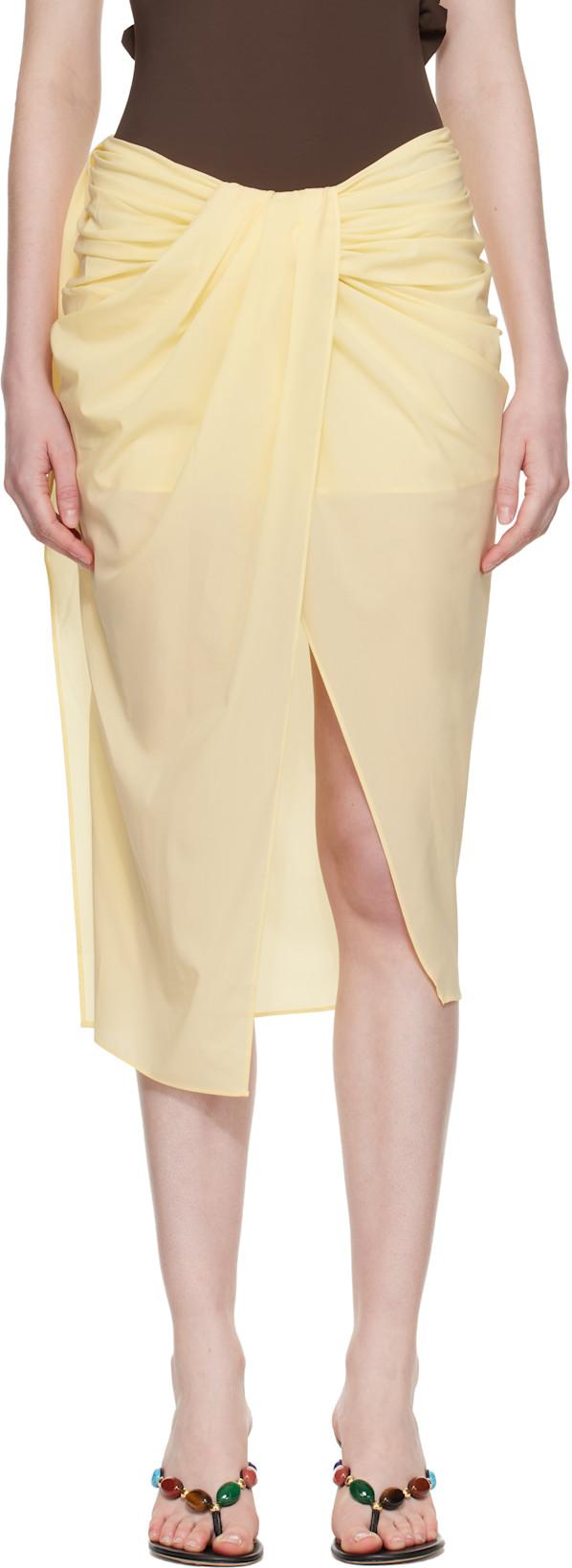 Yellow Plage 'The Paréo' Midi Skirt by JACQUEMUS