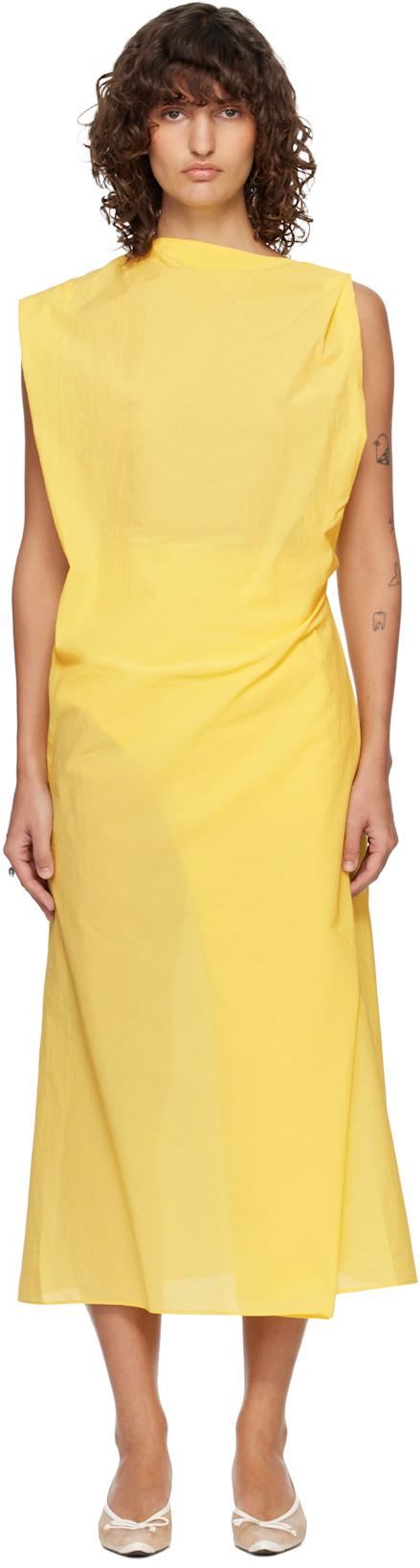 Yellow 'The Drap' Midi Dress by JACQUEMUS