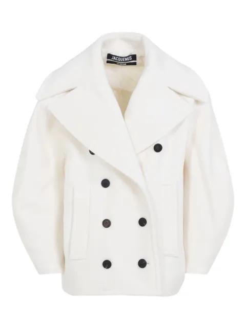 double-breasted coat by JACQUEMUS