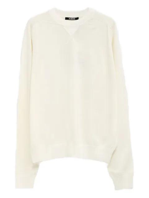 embroidered-detail crew neck jumper by JACQUEMUS