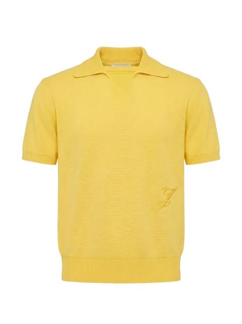 embroidered-logo knit polo shirt by JACQUEMUS