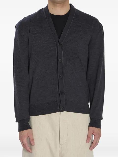 embroidered-logo ribbed cardigan by JACQUEMUS