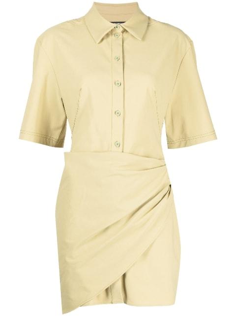 gathered-detail shirt dress by JACQUEMUS